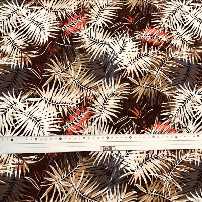 KEPER VIS BENGALIN PRT DSN # PALM LEAVES # BEIGE CORAL