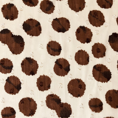 KOSULJAR S CHIFFON ENA JQD PRT DSN # DOTS # WHITE BROWN