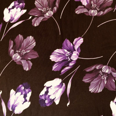 KOSULJAR S DOLLY PRT DSN # B FLOWERS # BROWN PURPLE