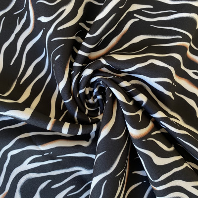 STOF P FINE TWILL DGT PRT DSN # ZEBRA # BLACK MEERKAT