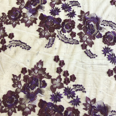 TIL S GLAM EMB DSN # 6864 # FLOWERS BURGUNDY