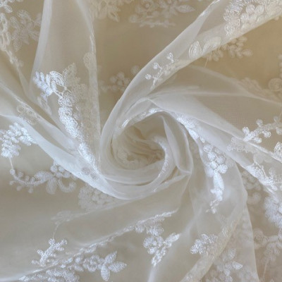 ORGANDIN S ISABEL DSN # FLOWERS # WHITE