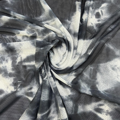 TIL S MESH DGT PRT DSN # MARBLE WAVE # BLACK GRAY