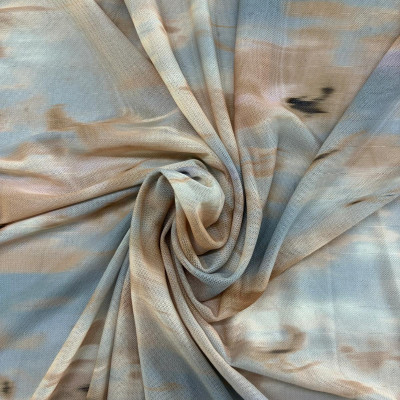 TIL S MESH DGT PRT DSN # TIE DYE # BEIGE BLUE