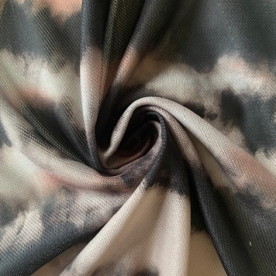 TIL S MESH DGT PRT DSN # MARBLE LINE # APRICOT BLACK