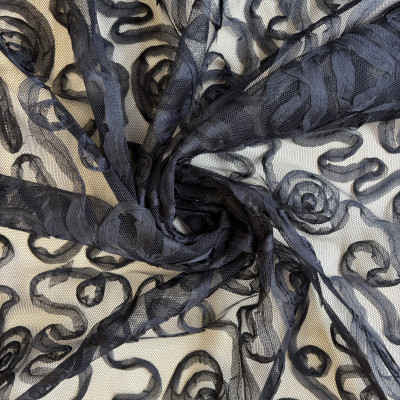 TIL S MESH NEW EMB DSN # ROSES # BLACK