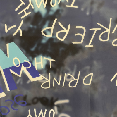 RAINCOAT S DGT PRT DSN # TIE DYE # BLUE