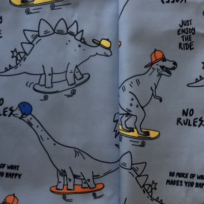 RAINCOAT S DGT PRT DSN # NO RULES # DENIM