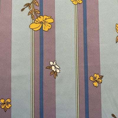 KOSULJAR S ANYA SATIN PRT DSN # STR FLOWERS # LAVANDER