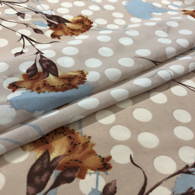KOSULJAR S MUSLIN IMPERIAL PRT DSN # 6571 DOTS & FLOWERS # ROSE