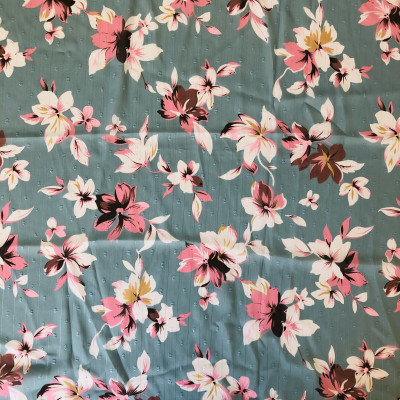 KOSULJAR S MUSLIN SLV LRX PRT DSN # B FLOWERS # MINT