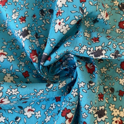 KOSULJAR CO POP LEA PRT DSN # 1204 S FLOWERS # BLUE