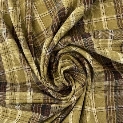 KOSULJAR CO FLANNEL MIX OXFORD DSN # 1334 CHECKS # MOSSTONE BROWN