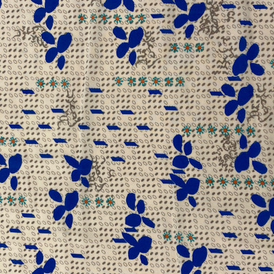 KOSULJAR VIS SILKY VOILE PRT DSN # GRAPHIC FLOWER # 3 BLUE