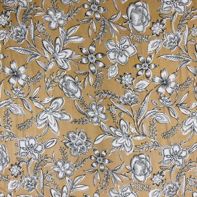 KOSULJAR VIS CHALIS PRT DSN # 25317 FLOWERS # BEIGE WHITE