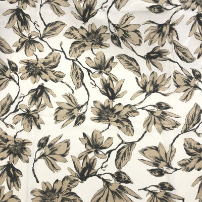 KOSULJAR VIS CHALIS PRT DSN # FLOWERS 516 # BEIGE OFF WHITE
