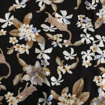 KOSULJAR VIS CHALIS PRT DSN # TIGERS & FLOWERS # BLACK