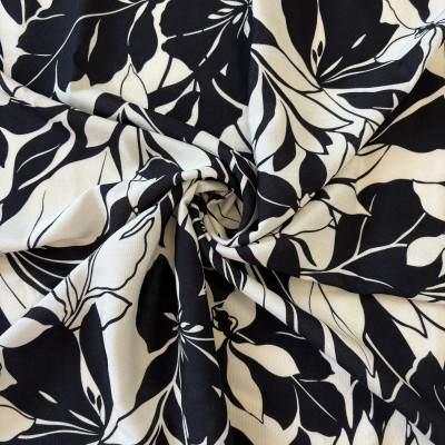 KOSULJAR VIS CHALIS DGT PRT DSN # TROPICAL FLOWERS # BLACK WHITE OFF