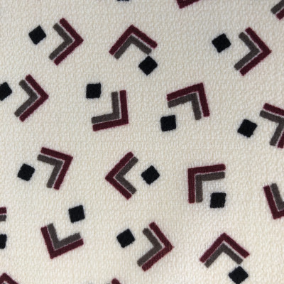 KOSULJAR S BUBBLE CREP PRT DSN # 17 # GEOMETRIC WHITE OFF