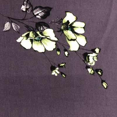 KOSULJAR VIS TWILL PRT DSN # FLOWERS 2 # VIOLET