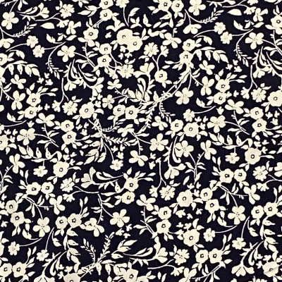 KOSULJAR VIS RAYON POPLIN PRT DSN # S FLOWERS 78 # NAVY
