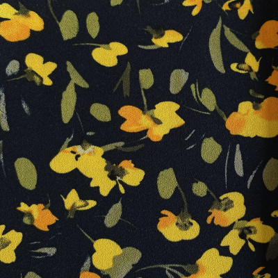 KOSULJAR VIS CREP PRT DSN # S FLOWERS # BLACK