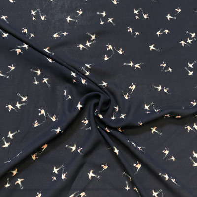 KOSULJAR S SILK CREP PRT DSN # BIRDS # NAVY