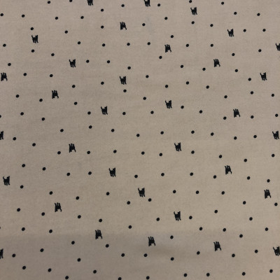 KOSULJAR S SILK CREP PRT DSN # DOTS & CATS # BEIGE