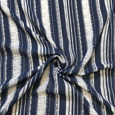 KOSULJAR S SILK CREP PRT DSN # DEMAGE STR NAVY