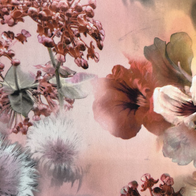 KOSULJAR S DOBBY PRT DSN # 5 # FLOWERS PINK ROSE