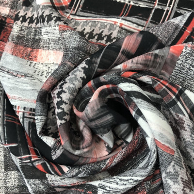 KOSULJAR S DOBBY PRT DSN # 3 CHECKS # GRAY RED