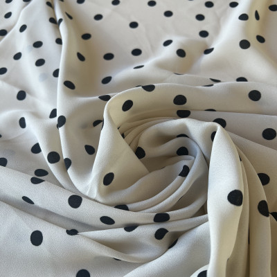 KOSULJAR S DOBBY PRT DSN # DOTS # WHITE OFF BLACK