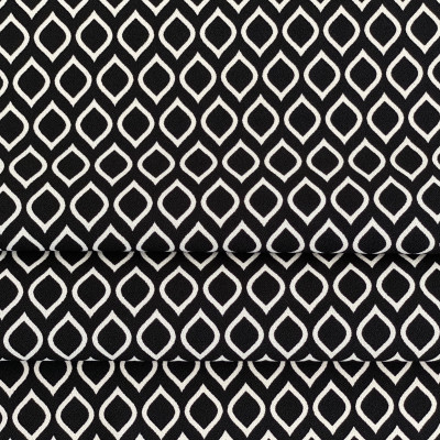 KOSULJAR S CREP DONA PRT DSN # GEOMETRIC 10643 # BLACK WHITE