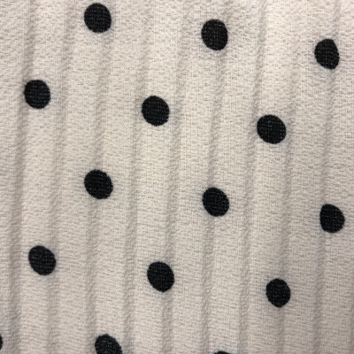 KOSULJAR S BUBBLE PRT PLISE CLASSIC DSN # POLKA DOTS # WHITE OFF BLACK
