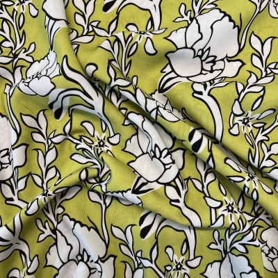 KOSULJAR VIS CHALIS LUX DGT PRT DSN # FLOWER LINE # WHITE OFF GREEN