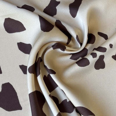 KOSULJAR S SATEN HANA PRT DSN # LEOPARD # BEIGE BROWN