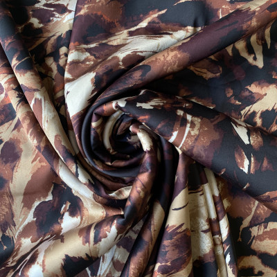 KOSULJAR S SATEN HANA DGT PRT DSN # TIE LEAVES # BURGUNDY