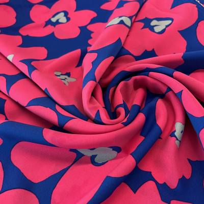 KOSULJAR S DULL TWILL PRT DSN # B FLOWERS # IMPERIAL BLUE PINK