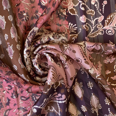 KOSULJAR S MUSLIN LRX DGT PRT DSN # BOHO PATCHWORK # ROSE PURPLE