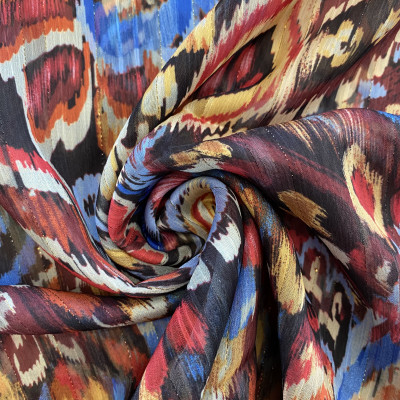 KOSULJAR S MUSLIN LRX DGT PRT DSN # TYE PAISLEY # BURGUNDY BLUE