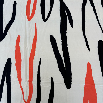 KOSULJAR S SATEN LORA DGT PRT DSN # ABSTRACT LINE # WHITE OFF BLACK ORANGE