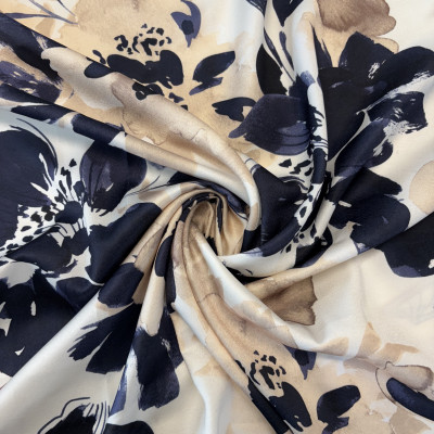 KOSULJAR S SATEN LORA DGT PRT DSN # B FLOWERS # BEIGE