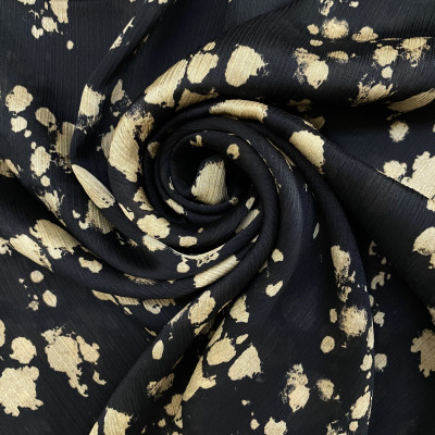 KOSULJAR S SATEN YOURY DGT PRT DSN # ANIMAL DOTS # BLACK BEIGE
