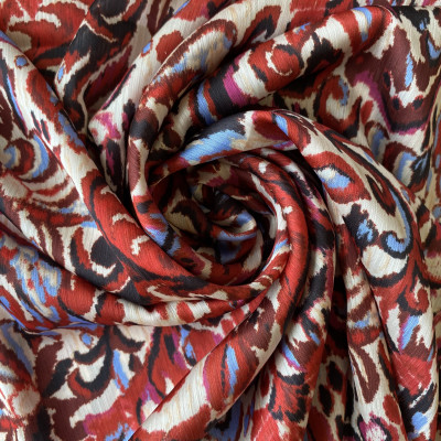 KOSULJAR S SATEN YOURY DGT PRT DSN # PAISLEY FLOWER # RED