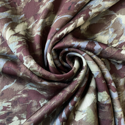 KOSULJAR S SATEN YOURY DGT PRT DSN # TROPICAL LEAVES # THYME BROWN