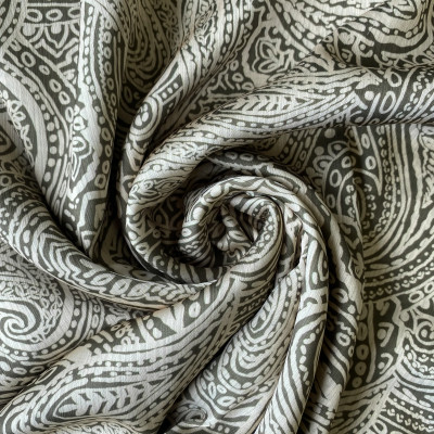 KOSULJAR S SATEN YOURY DGT PRT DSN # NEW PAISLEY # MOJAVE DESERT GREEN