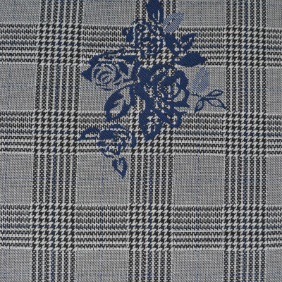 JQD KNIT V KORS DSN # 6986 # ROSES BLACK BLUE