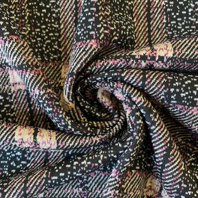 JQD KNIT V KORS DSN # CHECKS # BEIGE PURPLE