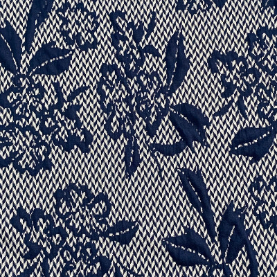 JQD KNIT V MUGLER LUX DSN # 1918 # FLOWERS NAVY