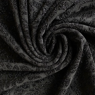 JQD KNIT S BLONDY LRX DSN # LEAVES # BLACK